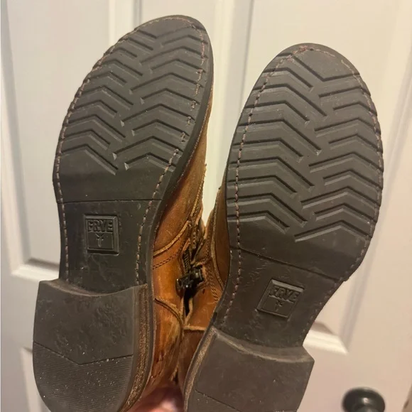 Frye Brown Leather Combat Boots - Picture 4 of 4